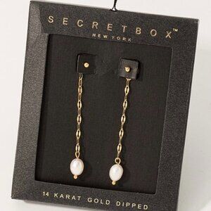 14K GOLD PEARL DROP EARRINGS